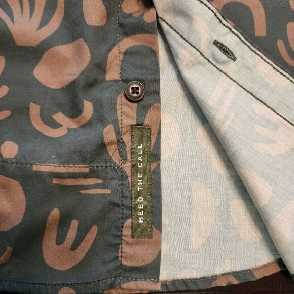 Howler Bros Mansfield Shirt Mens S Cotton Poly Distant Forms Dark Forest Print - Picture 16 of 16